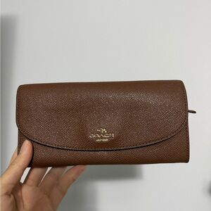 SOLD Coach Envelope Brown Leather Wallet